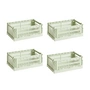 HAY - Colour Crate S Korb-Set, mint, recycled (4er-Set)