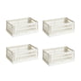 Hay - Colour Crate Korb S, 26,5 x 17 cm, off white, recycled (4er Set)