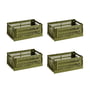 Hay - Colour Crate Korb S, 26,5 x 17 cm, olive, recycled (4er Set)