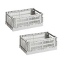 HAY - Colour Crate S Korb-Set, light grey, recycled (2er-Set)
