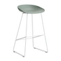 HAY - About A Stool AAS 38 Barhocker H 85, weiss / fall green 2.0 (Filzgleiter)
