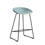 HAY - About A Stool AAS 38 Barhocker H 76, schwarz / dusty blue 2.0 (Filzgleiter)