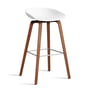 Hay - About A Stool AAS 32 H 85 cm, Walnuss lackiert / Edelstahl / white 2.0 (Filzgleiter)