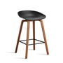 Hay - About A Stool AAS 32 H 75 cm, Walnuss lackiert / Stahl schwarz / black 2.0 (Kunststoffgleiter)