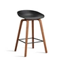 HAY - About A Stool AAS 32 H 65 cm, Walnuss lackiert / Stahl schwarz / black 2.0 (Kunststoffgleiter)