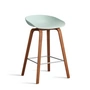HAY - About A Stool AAS 32 H 65 cm, Walnuss lackiert / Edelstahl / dusty mint 2.0 (Filzgleiter)