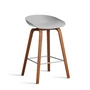 HAY - About A Stool AAS 32 H 65 cm, Walnuss lackiert / Edelstahl / concrete grey 2.0 (Filzgleiter)