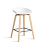 Hay - About A Stool AAS 32 H 75 cm, Eiche lackiert / Stahl schwarz / white 2.0 (Filzgleiter)