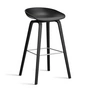 HAY - About A Stool AAS 32 H 75 cm, Eiche schwarz lackiert / Edelstahl / black 2.0 (Kunststoffgleiter)