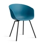 HAY - About A Chair AAC 26, schwarz / azure blue 2.0 (Kunststoffgleiter)
