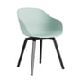 Hay - About A Chair AAC 222, Eiche schwarz lackiert / dusty mint 2.0 (Filzgleiter)