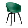 Hay - About A Chair AAC 22, Eiche schwarz lackiert / teal green 2.0 (Filzgleiter)