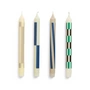 HAY - Pattern Stabkerzen, H 24 cm, cream / dark (4er-Set)