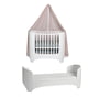 Leander - Baby-Juniorbett weiss mit Betthimmel, dusty rose