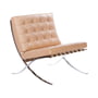 Knoll - Barcelona Sessel, Chrom / Leder natur Venezia