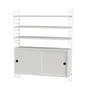 String - Wandregal mit Schrank, 78 x 100 x 20 cm, weiss / weiss