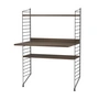 String - Arbeitsplatzkombination, 78 x 115 x 58 cm, Walnuss / schwarz