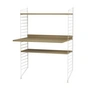 String - Arbeitsplatzkombination, 78 x 115 x 58 cm, Eiche / weiss