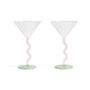 &klevering - Coupe Curve Cocktailglas, pink (2er-Set)