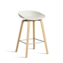 HAY - About A Stool AAS 32 H 65 cm, Eiche lackiert / Edelstahl / melange cream 2.0 (Kunststoffgleiter)