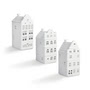 &klevering - Canal Haus Teelichthalter #3, weiss (3er-Set)