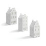 &klevering - Canal Haus Teelichthalter #1, weiss (3er-Set)