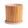 &klevering - Ray Blumentopf mit Untersetzer, Ø 21,5 x 21 cm, orange / rosa / weiss