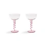 &klevering - Coupe Spiral Champagnerglas, 0,2 L, pink (2er-Set)