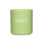 Design Letters - AJ Favourite Porzellan Becher, Happy / shadow lime
