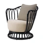 Gubi - Grace Outdoor Lounge Chair, schwarz / beige (Lorkey 41) / braun (Lorkey 43)