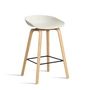 HAY - About A Stool AAS 32 H 65 cm, Eiche lackiert / Stahl schwarz / melange creme 2.0 (Kunststoffgleiter)