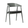 Andersen Furniture - AC2 Stuhl, Buche grau RAL 7042 lackiert / PU-Leder schwarz