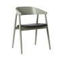 Andersen Furniture - AC2 Stuhl, Buche grün RAL 7033 lackiert / PU-Leder schwarz