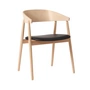 Andersen Furniture - AC2 Stuhl, Buche weiss pigmentiert / PU-Leder schwarz