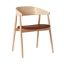 Andersen Furniture - AC2 Stuhl, Buche weiss pigmentiert / PU-Leder braun