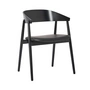 Andersen Furniture - AC2 Stuhl, Buche schwarz lackiert / PU-Leder schwarz