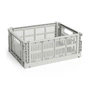 HAY - Colour Crate Korb M, 34,5 x 26,5 cm, grau, recycled