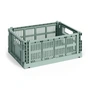 HAY - Colour Crate Korb M, 34,5 x 26,5 cm, salbeigrün, recycled