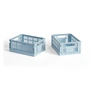 HAY - Colour Crate Korb Mini, 17 x 13 cm, soft blue, recycled (2er-Set)
