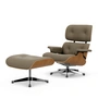 Vitra - Lounge Chair & Ottoman, poliert, Kirsche natur, Leder Natural F, dark sand (neue Masse)