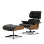 Vitra - Lounge Chair & Ottoman, poliert, Kirsche natur, Leder Premium F, nero (neue Masse)