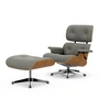 Vitra - Lounge Chair & Ottoman, poliert, Kirsche natur, Nubia, crème / dunkelbraun (neue Masse)