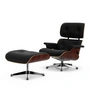 Vitra - Lounge Chair & Ottoman, poliert, Santos Palisander, Leder Premium F, nero (neue Masse)