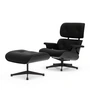Vitra - Lounge Chair & Ottoman, schwarz, Kastanie schwarz, Leder Premium F, nero (neue Masse)