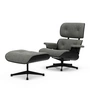 Vitra - Lounge Chair & Ottoman, schwarz, Kastanie schwarz, Nubia, salt'n pepper (neue Masse)