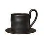 Ferm Living - Flow Tasse mit Untertasse, schwarz