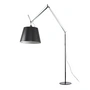 Artemide - Tolomeo Mega Stehleuchte mit Dimmer, Satinschirm Ø 42 cm, alusilber / schwarz