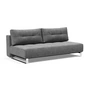 Innovation Living - Supremax D.E.L. Schlafsofa, 3-Sitzer, chrom / grau (563 Twist)