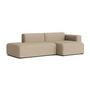 HAY - Mags Sofa 2,5 Sitzer mit niedriger Armlehne rechts, Kombination 3, warm grey (Maglia) (Filzgleiter)