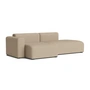 HAY - Mags Sofa 2,5 Sitzer mit niedriger Armlehne links, Kombination 3, warm grey (Maglia) (Filzgleiter)